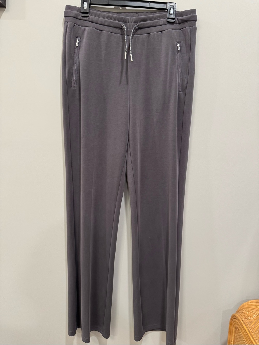 EsQualo Trousers Satin Pocket Modal Lounge Pants Grey Womens XL
